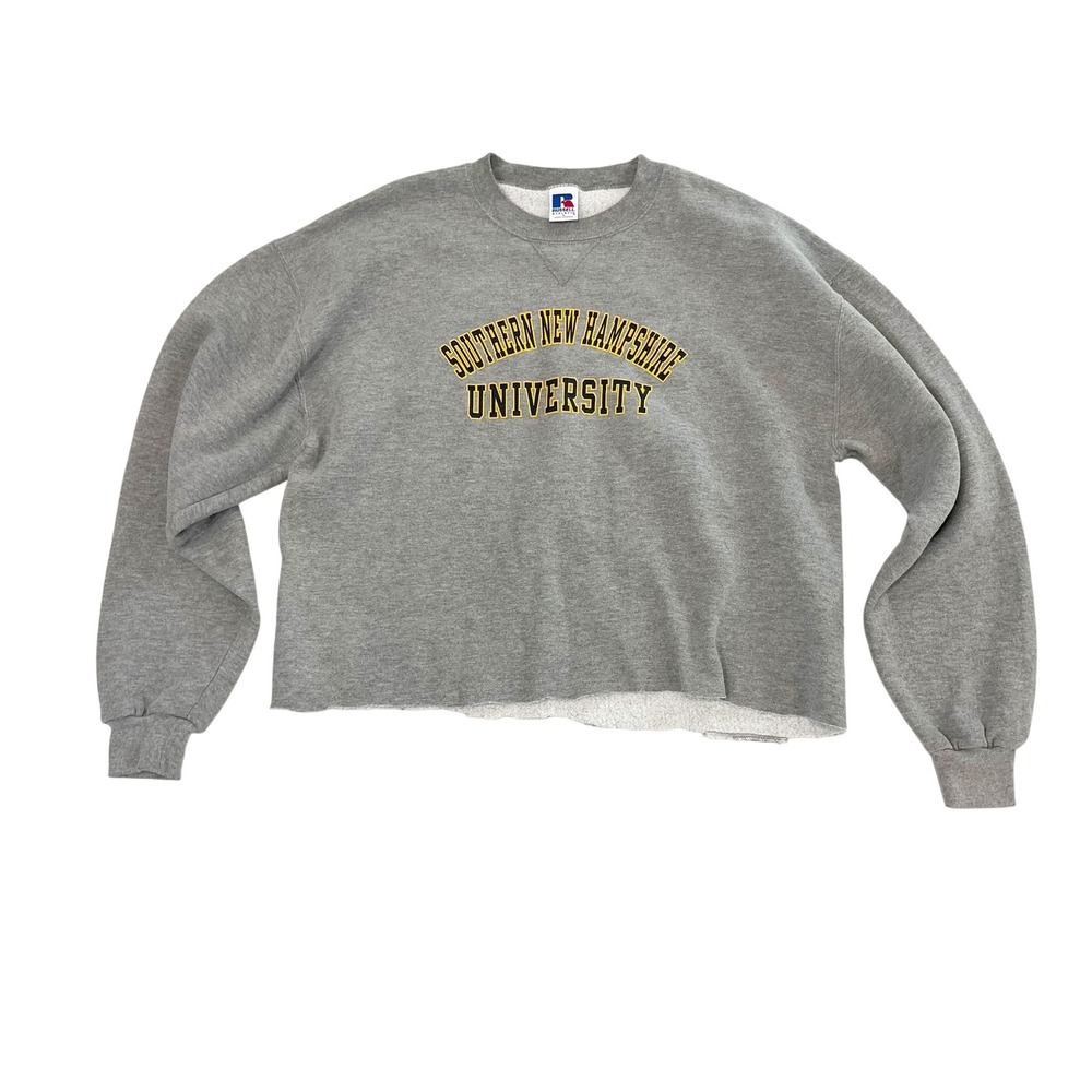 Vintage 90s Russell Southern New Hampshire University Sweatshirt Cropped LARGE